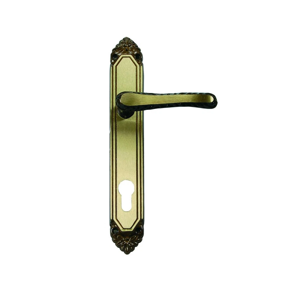 Maniglia lavinia con placca in ottone foro yale - mm.90 tipo leggero - Immagine 1 di 1