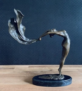 Bronzefigur Tänzerin Skulptur Dancer Frau Figur Antik Stil Bronze Statue Deko  - Bild 1 von 19