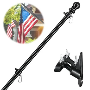 American Flag Poles for Outside House - 5ft Tangle Free Flag Pole for House w... - Picture 1 of 8
