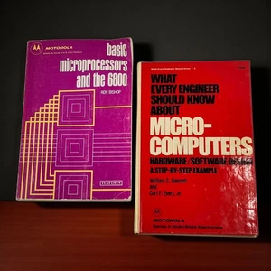Lote de 2 libros de ingeniería de microcomputadoras Motorola de colección 1979-1980 historia de la tecnología - Imagen 1 de 6