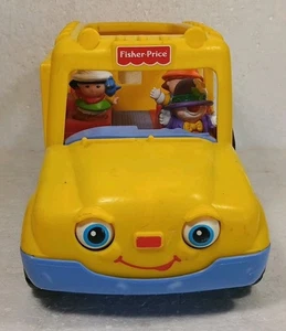 FISHER PRICE Vintage 1998 Little People Yellow School Bus Eyes With 3 Characters - Picture 1 of 10