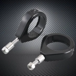 49mm Fork Turn Signal Indicator Light Relocation Bracket Clamps Mount Black Kit - Bild 1 von 12