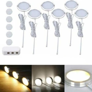 Budget Friendly LED Closet Lights Pack of 3 or 6 Puck Lamps with Junction Box - Picture 1 of 24