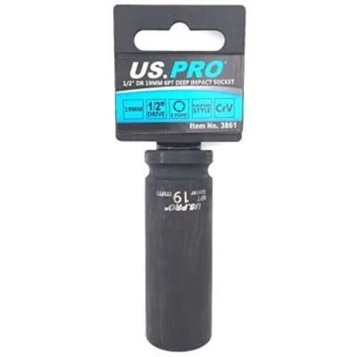 US PRO Single 19mm Deep Impact Socket Metric 1/2'' Drive 3861 - Image 1 of 3