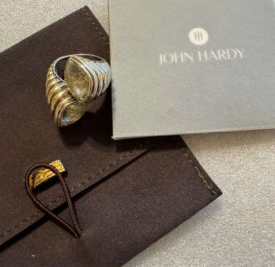 Anillo bypass vintage John Hardy Bedeg - plata de ley topacio blanco Foto 1 de 4