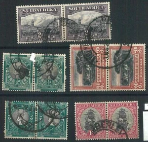70553 - SOUTH AFRICA - STAMPS - Small lot 5 PAIRS of USED stamps - Picture 1 of 1
