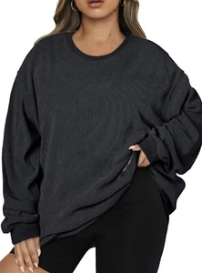 Eytino Oversized Plus Long sleeved Shirt Black 3XL - Picture 1 of 6