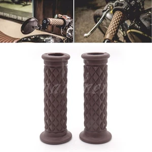7/8'' 22mm Retro Rubber Handlebar Hand Grip For Cafe Racer Bobber Custom Moto - Bild 1 von 9