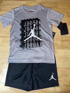 Size 6 Nike Air Jordan Jumpman Seasonal Core Tee & Shorts 2 Piece Set BNWTS $36 - Picture 1 of 9