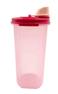 Tupperware Pink Plastic Large Stor & Pour Liquid Milk Cream Container 650ml - Picture 1 of 12