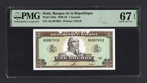 Haiti One Gourde 1992-93 P259a Uncirculated Grade 67 - Picture 1 of 2
