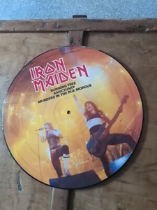 IRON MAIDEN -RUNNING FREE RARE 1985 12" EP VINYL EMI PICTURE DISC MINT CONDITION - Picture 1 of 2