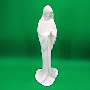 Estatuilla Escultura Virgen María Virgen Virgen María Virgen Blanca 11.5" Cerámica Haeger - Imagen 1 de 10
