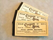 Vintage Lot 3 Gas & Oil Advertising Gas Coupon Book Sage Creek Refining Montana
