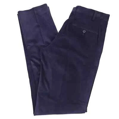 BLOOMINGDALE'S Navy Corduroy Dress Pants Cotton Flat Front Slim Fit 42 (EU 58) - Image 1 of 2