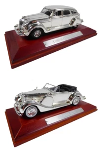 Set 2 Auto 1:43 CHRYSLER + LAGONDA Atlas Silver Cars Modellino Auto pressofuso SC5 - Foto 1 di 4