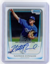 Nathan Eovaldi auto card /500 2011 Bowman Chrome 1st refractor Texas Rangers