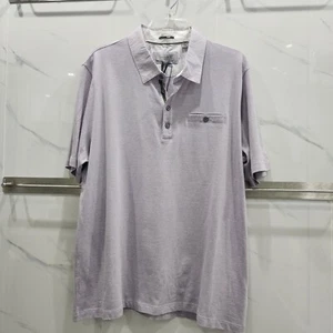 Ted Baker Mens Textured Front Knit Polo Shirt Size XXL/IT 6 Purple - Picture 1 of 6