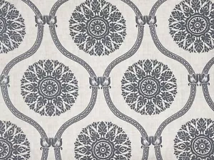 1.375 Yards Medallion STERLING GRAY Home Decor Drapery Upholstery Pillow Fabric - Picture 1 of 4