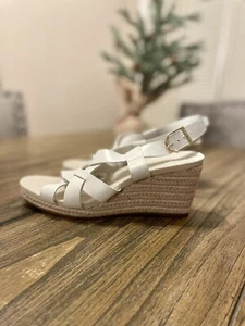 Cole Haan Zerogrand Crystal Wedge Espadrille Sandal 70mm Size 6 Blanc White - Picture 1 of 12