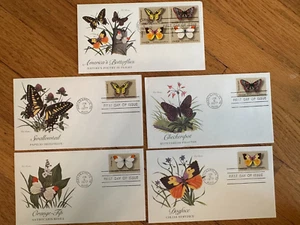 Scott #'s 1712-15a - Butterflies - Set of 5 FDC - Fleetwood cachet - Picture 1 of 6