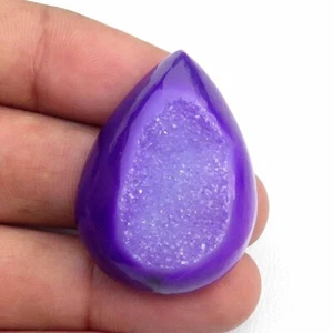 Onyx Agate Geode Pear Cabochon 33x25 mm Natural Window Onyx Druzy Gems OND-1402 - Picture 1 of 9