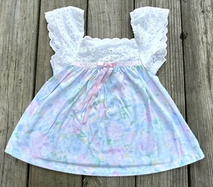 Laura Dare girls Sleeveless Floral pajama Top Size 5 Mae In USA - Picture 1 of 5