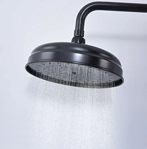 Black Oil Rubbed Bronze Shower Head Bathroom Rainfall Showers Faucet Accessory - Picture 1 of 8