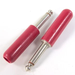 LOT of 2 Switchcraft C245X 1/4 Inch Mono 2 Conductor Audio Jack RED Tip Sleeve - Picture 1 of 4