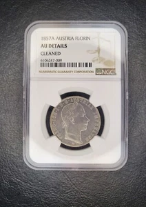 Austria 1857-A 1 Florin Silver Coin  Graded NGC AU Details - Picture 1 of 4