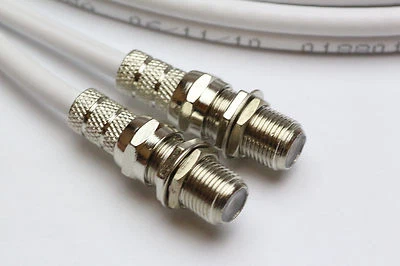 THE ONE STOP SAT SHOP Cable de escopeta satelital doble blanco de 2 m Sky Plus y clips