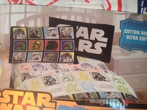 Set federe lenzuola gemelle Star Wars Obi-Wan Yoda R2 C3PO Darth Boba NUOVO - Foto 1 di 10