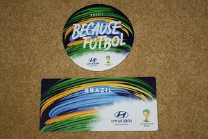 HYUNDAI FIFA WORLD CUP 2014 SET OF 2 TEAM BRAZIL CLINGS / DECALS (NEW) - Picture 1 of 1