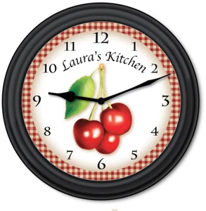 Cherry Kitchen PERSONALIZED Wall Clock - Baker Country Primitive Decor - GIFT - Bild 1 von 1