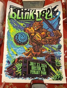 Blink 182 2024 Concert Tour Poster Fenway Park Boston, MA #76/1000 - Picture 1 of 4