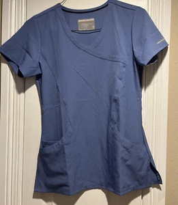 Skechers Women's Pullover Scrub Top, Stretch, 6% Elastane, Blue, Size S, New - Picture 1 of 6
