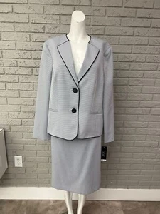 Le Suit Mujer Lila Negro Profesional Carrera Falda Traje Talla 16 - Imagen 1 de 13