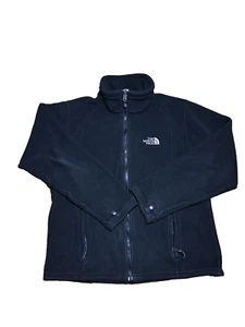 The North Face Women's Full Zip Up Fleece Jacket Long Sleeve Logo Black Size L - Picture 1 of 5