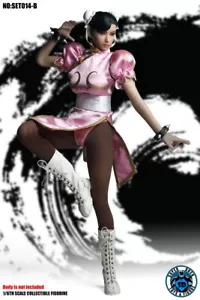 Maßstab 1:6 Frau Chun Li Kampfkunstkämpferin in rosa Kopf & Kleidung Set SET014B - Bild 1 von 15