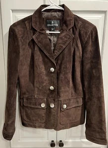 B Collection by Bobeau Women’s Chocolate Brown Suede Jacket Coat Size Medium - Picture 1 of 8