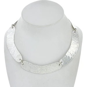 Vintage Sterlingsilber 925 51,4 Gramm gehämmert Statement Halskette 16" - Bild 1 von 9