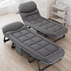 Foldable Sun Lounger Recliner Adjustable Back Rest Garden Indoor Folding Chair - Picture 1 of 13