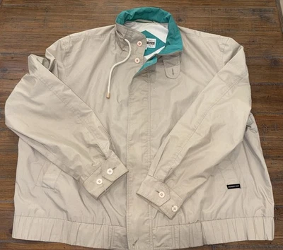 Members Only Mariner Beige Full Zip Lined Windbreaker Jacket 90's Retro Look 3X - Image 1 of 4