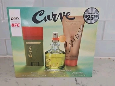 JUEGO DE 3 piezas CURVE para hombres 2,5 oz spray de colonia + bálsamo para después del afeitado + desodorante NUEVO Foto 1 de 4