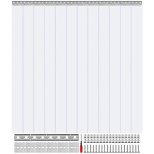 Strip Curtain PVC Door Curtain 72" x 96" Cooler Freezer Clear Plastic - Picture 1 of 12