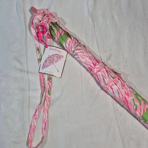 Lilly Pulitzer Golfschirm Via Amore Spritzer Floral Pink Lifes a Beach 40" - Bild 1 von 14
