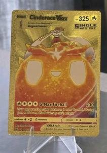 Pokémon Cinderace VMAX Gigantamax 325hp Gold Foil Fan Art Collector Card TCG - Picture 1 of 2