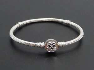 Pandora Moments Heart Infinity Clasp Snake Chain Bracelet 599365C00-17 - Picture 1 of 10