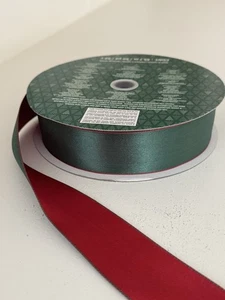 Kirkland Red/Green Reversible Wire-edged Ribbon 50 yards 1.5" W RARE NEW - Picture 1 of 3