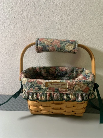 Longaberger 1997 Dresden Tour Basket II  W/ Fabric Small Cover